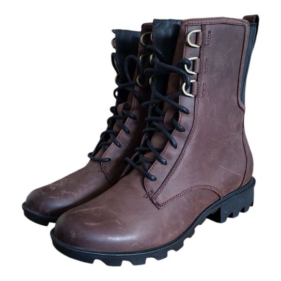 SOREL Phoenix Zip up Brown Water Resistant Winter Boots NL3154-908 Women's Sz 11